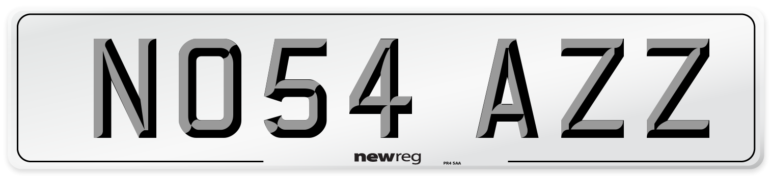 NO54 AZZ Number Plate from New Reg